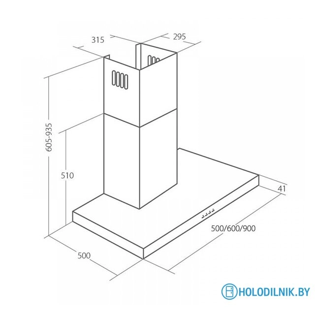 Кухонная вытяжка Akpo Feniks Slim Glass 90 WK-9 (нержавеющая сталь/черный)