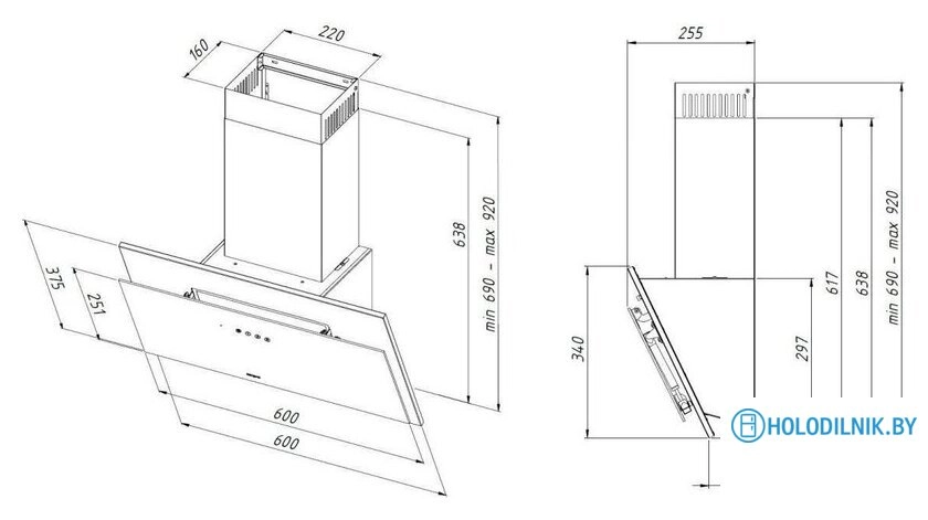 Кухонная вытяжка Akpo Juno 50 WK-11 (черный)