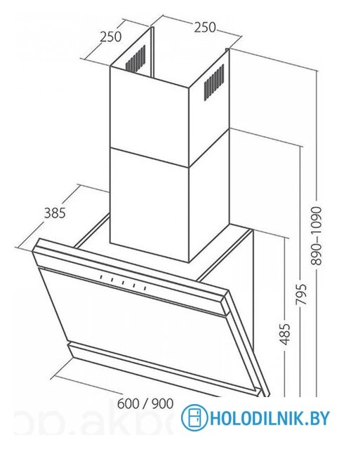 Кухонная вытяжка Akpo Kastos II 60 WK-9 (черный/нержавеющая сталь)