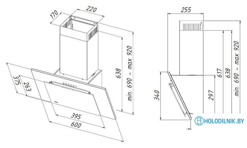 Кухонная вытяжка Akpo Nero Eco 60 WK-4 (металлик/черное стекло)