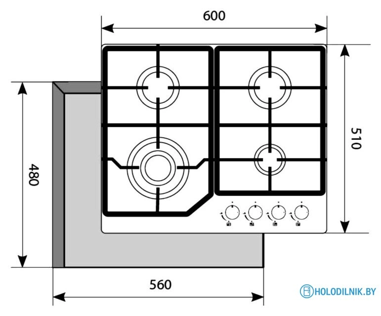 Варочная панель Akpo PGA 604 FGC WH
