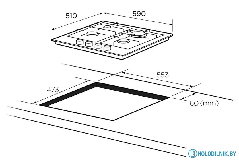 Варочная панель Akpo PGA 604 VGC-T WH
