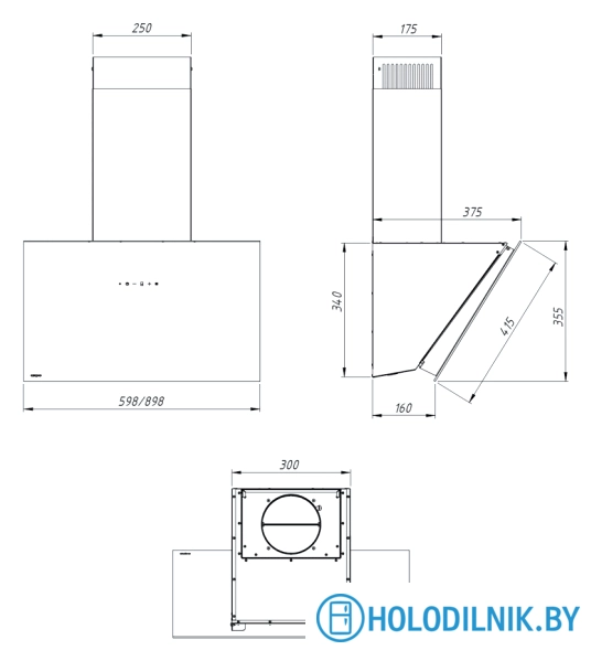 Кухонная вытяжка Akpo Saturn 60 WK-9 (черный)