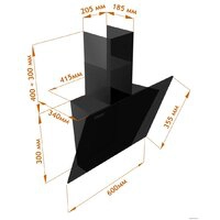 Кухонная вытяжка Backer AH60A-G6L200 BK Glass