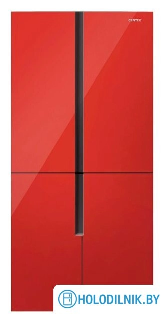 Четырёхдверный холодильник CENTEK CT-1750 Red