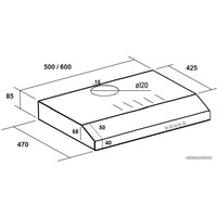 Кухонная вытяжка Ciarko ZRC 60 Slim (слоновая кость)