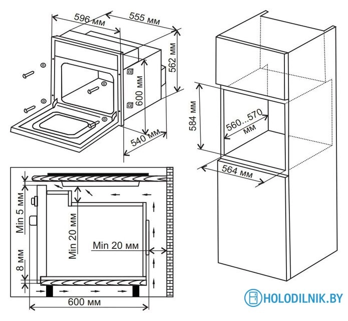 Электрический духовой шкаф De luxe 6009.05ЭШВ-049