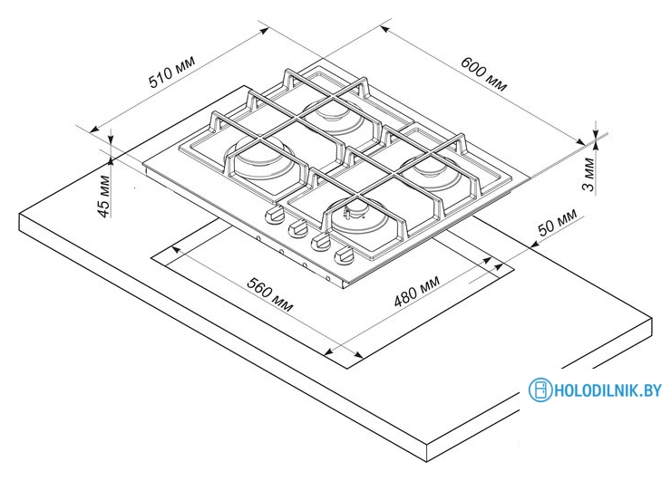Варочная панель De luxe GG4 750229F-062