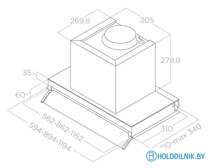 Кухонная вытяжка Elica Boxin IX/A/60 PRF0097835B