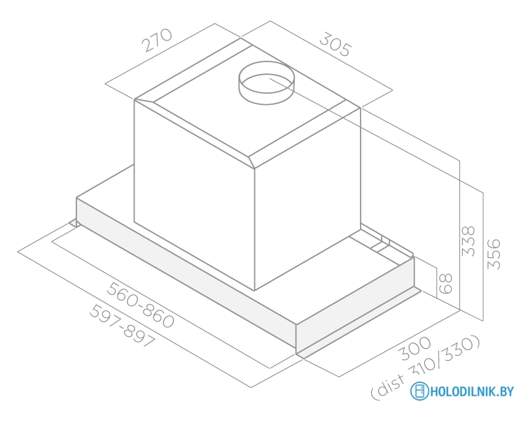 Кухонная вытяжка Elica Glass Out IX/A/60 [PRF0109787]