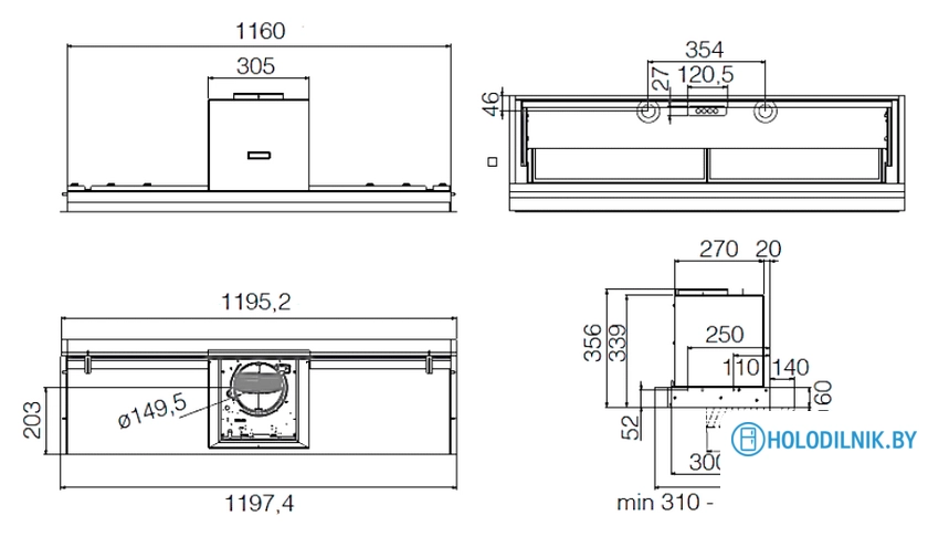 Кухонная вытяжка Elica Lever IX/A/116 PRF0163362