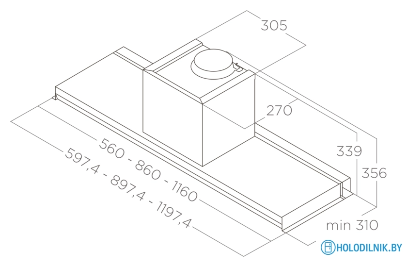 Кухонная вытяжка Elica Lever IX/A/56 PRF0160153