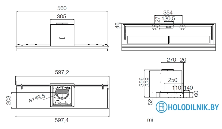 Кухонная вытяжка Elica Lever IX/A/56 PRF0160153