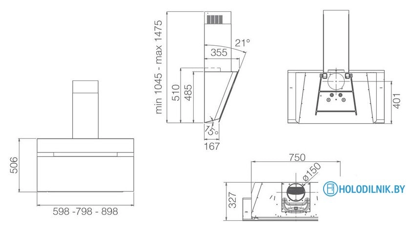 Кухонная вытяжка Elica Stripe Lux @ WH/A/60