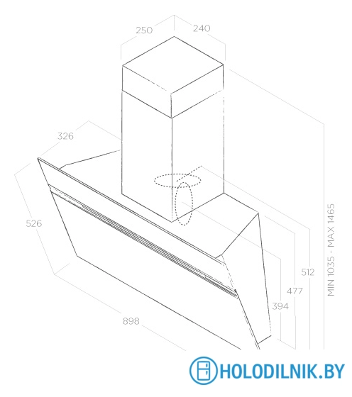 Кухонная вытяжка Elica Stripe Urban Cast Iron/A/90