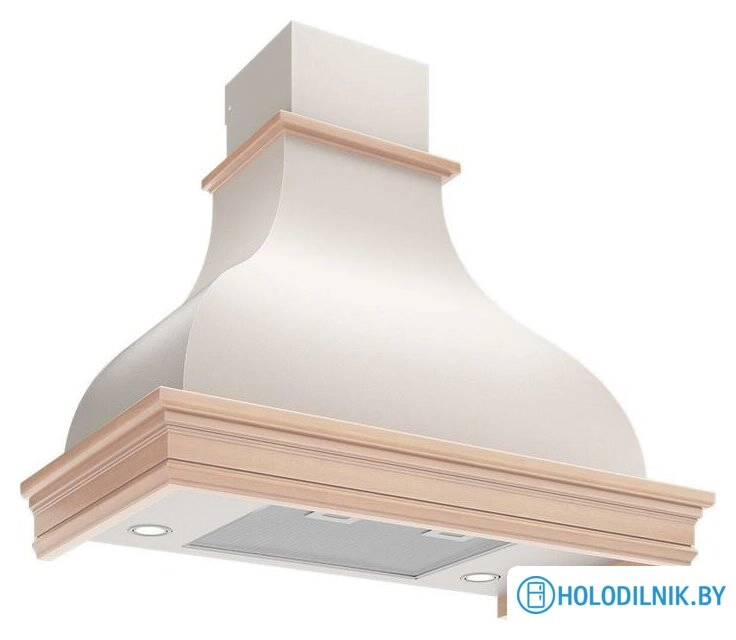 Кухонная вытяжка Elikor Аркада Валенсия 90П-650-П3Д (белый муар/дуб неокрашенный) (142677)