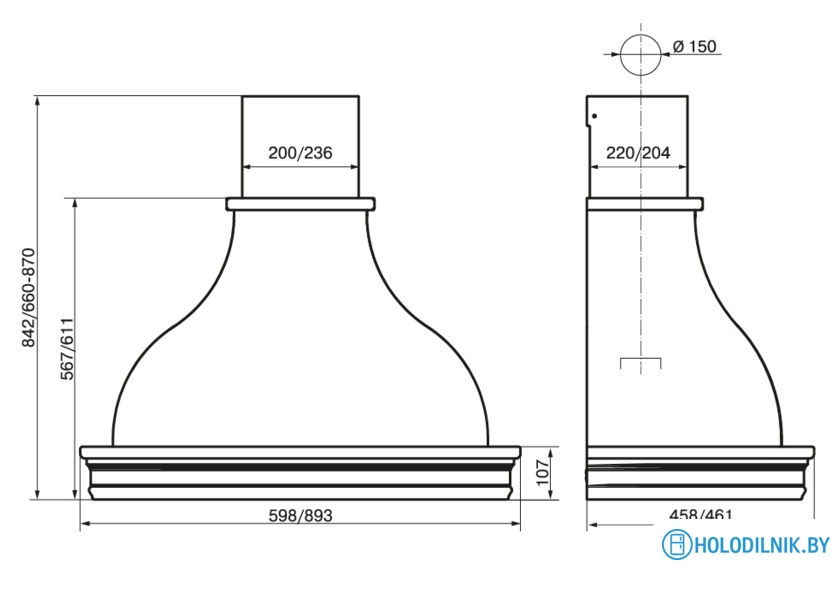 Кухонная вытяжка Elikor Аркада Валенсия 90П-650-П3Д (белый муар/дуб неокрашенный) (142677)
