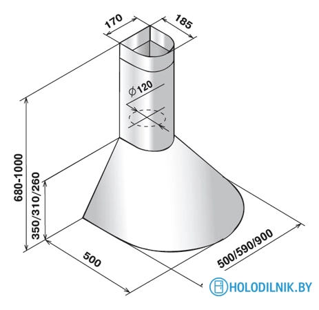 Кухонная вытяжка Elikor Эпсилон 60П-430-П3Л (черный/золото)