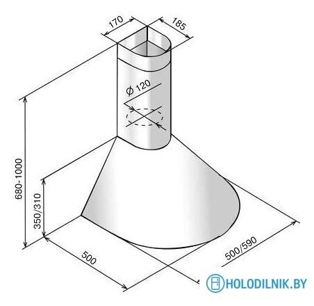 Кухонная вытяжка Elikor Эпсилон 60П-430-П3Л (молоко/золото)