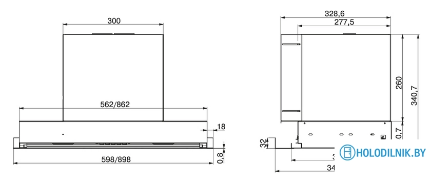 Кухонная вытяжка Elikor Evolution 60П-750-Э4Д (хром)