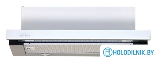 Кухонная вытяжка Elikor Интегра Glass 60Н-400-В2Д (нержавеющая сталь/белое стекло) (940981)