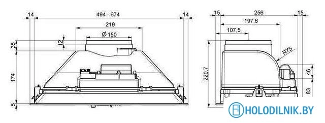 Кухонная вытяжка Elikor Pandora 52П-450 КВ 231044 (серый)