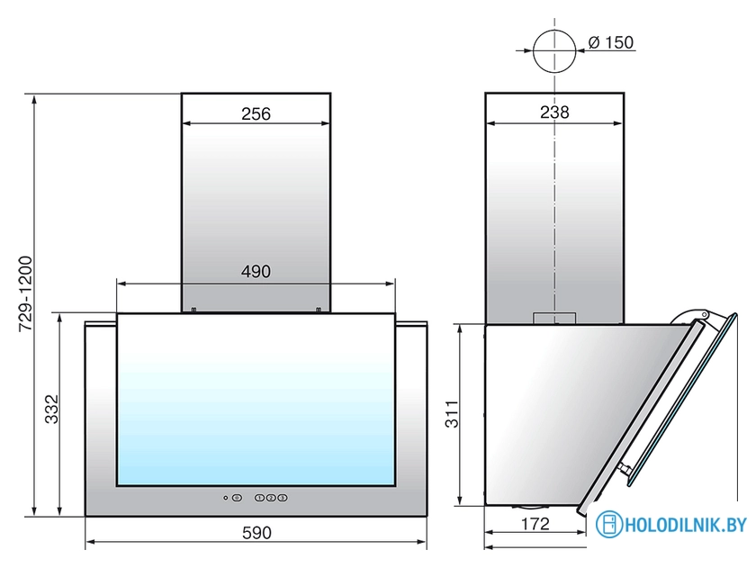 Кухонная вытяжка Elikor Рубин 60П-650-К3Д (черный/антрацит) (934366)