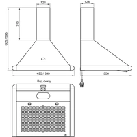 Кухонная вытяжка Elikor Сатурн 50П-180-В1Л (белый/золотой)