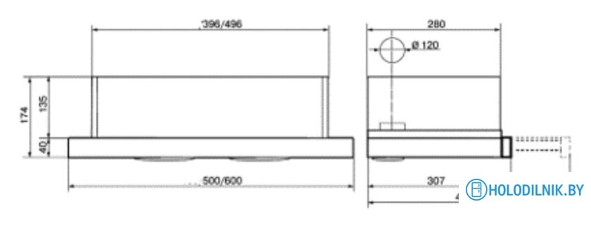 Кухонная вытяжка Elikor Slide 50Н-430 211924 (черный/черный)