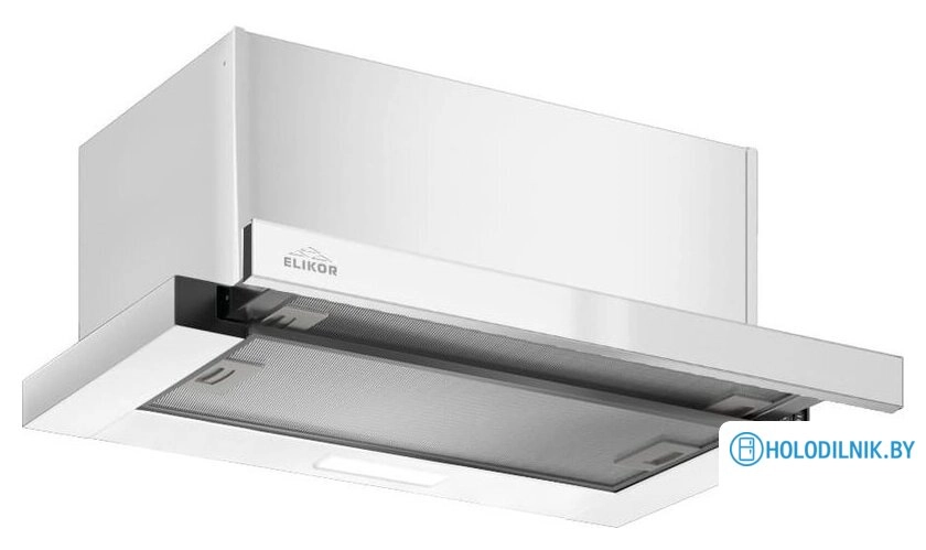 Кухонная вытяжка Elikor Slide 60П-1000 229461 (белый/стекло белое)