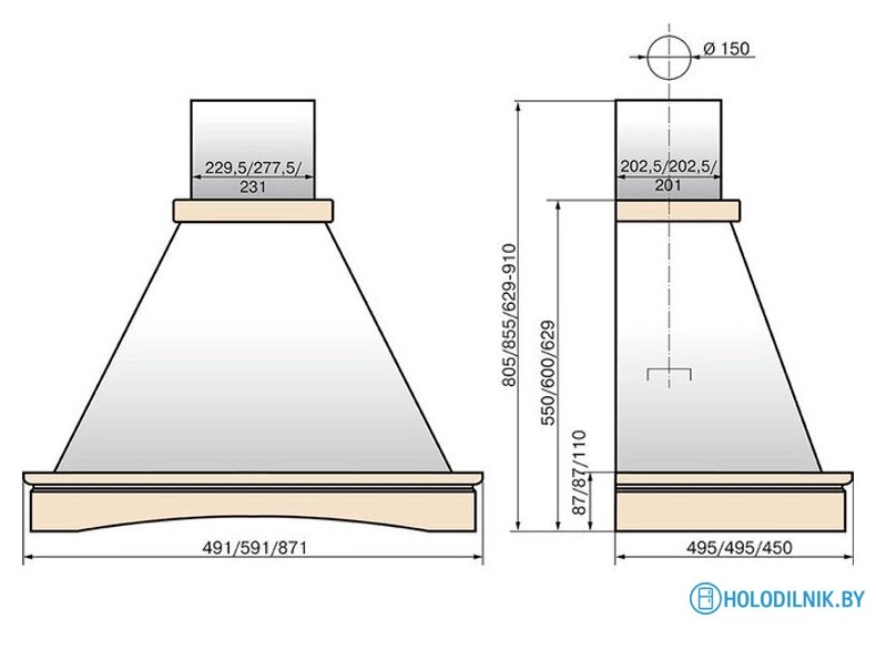 Кухонная вытяжка Elikor Вилла 60П-650-П3Л (белый/без обрамления)