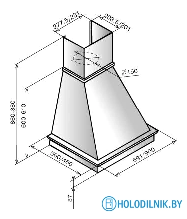 Кухонная вытяжка Elikor Вилла 60П-650-П3Л (белый/дуб неокрашенный) (841320)