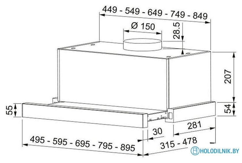 Кухонная вытяжка Franke Touch BK 60 315.0702.966