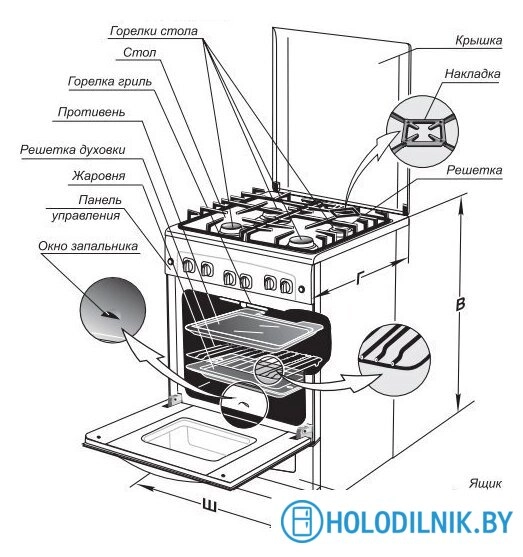 Кухонная плита GEFEST 5100-02 0009 (стальные решетки)
