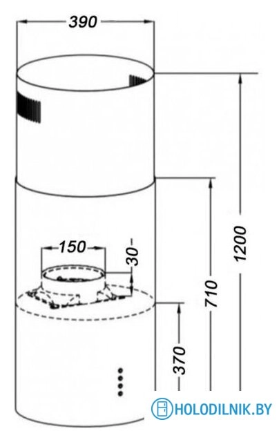 Кухонная вытяжка GrandGermes Toulon Island 39 (нержавеющая сталь)