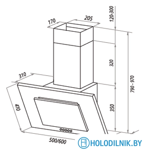 Кухонная вытяжка HOMSair Bell 60 (черный)