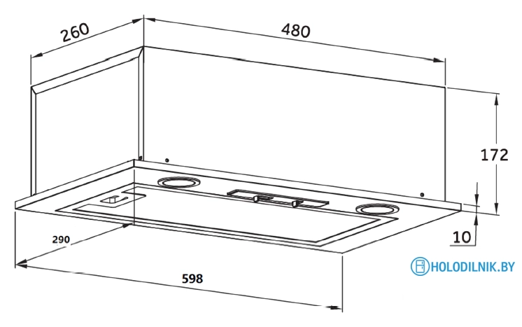 Кухонная вытяжка HOMSair Camelia Power 60 (черный)