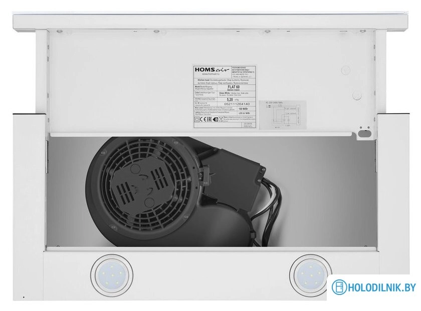 Кухонная вытяжка HOMSair Flat 60 Glass (белый)