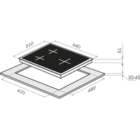 Варочная панель HOMSair HGE433TGCBK