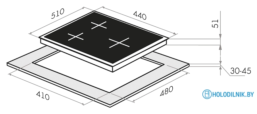Варочная панель HOMSair HGE433TGCWH