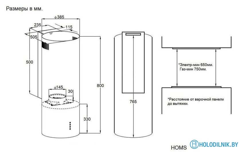 Кухонная вытяжка HOMSair Sigma 39S Wall (черный)