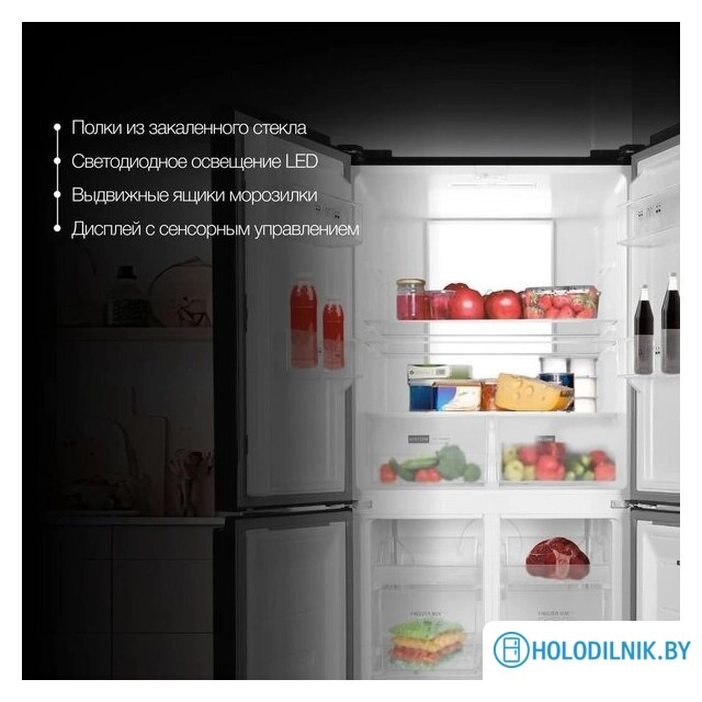 Четырёхдверный холодильник Hyundai CM45083F (черный)