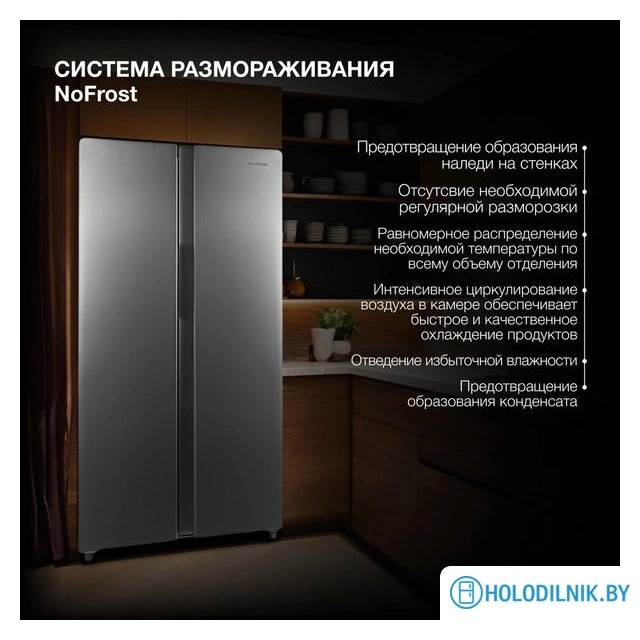 Холодильник side by side Hyundai CS4083FIX