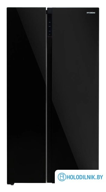 Холодильник side by side Hyundai CS5003F (черное стекло)