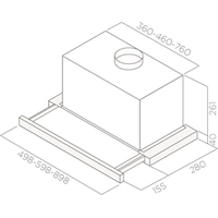 Кухонная вытяжка Jetair Betta 60/GR/BK GL PRF0099697B