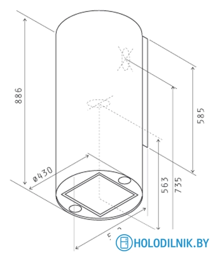 Кухонная вытяжка Jetair Pipe BL/A/43 PRF0099229A