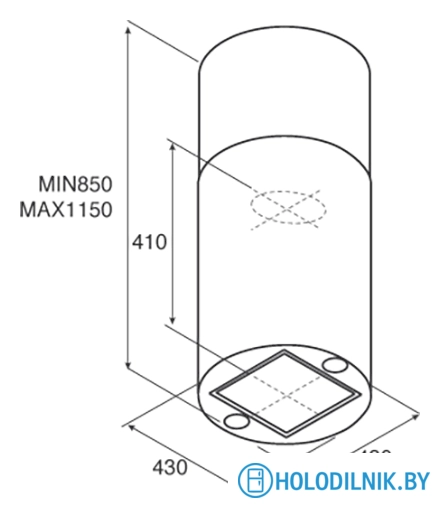 Кухонная вытяжка Jetair Pipe Island BL/A/43 PRF0099298A