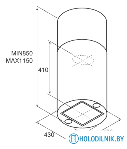 Кухонная вытяжка Jetair Pipe Island WH/A/43 PRF0099305A