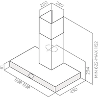 Кухонная вытяжка Jetair Touch BL/A/60 (PRF0099977)
