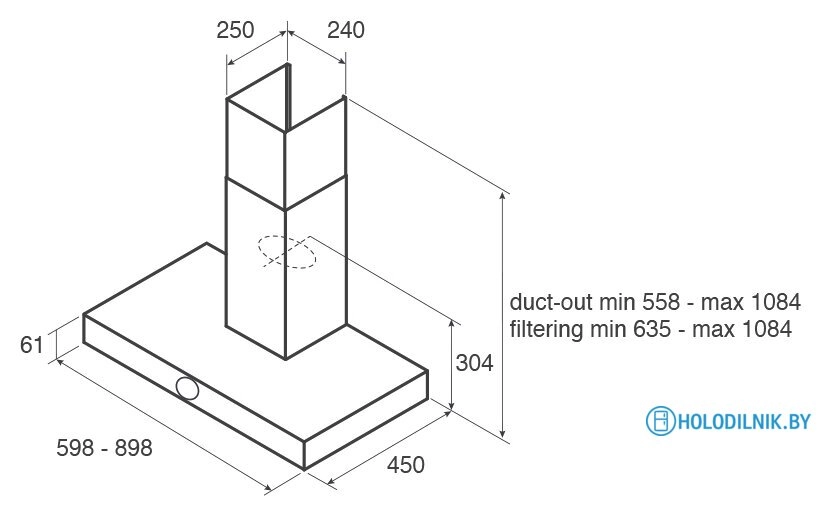 Кухонная вытяжка Jetair Touch BL/A/90 PRF0099978A